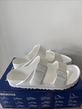 Birkenstock White Two-Strap EVA Slide Sandals